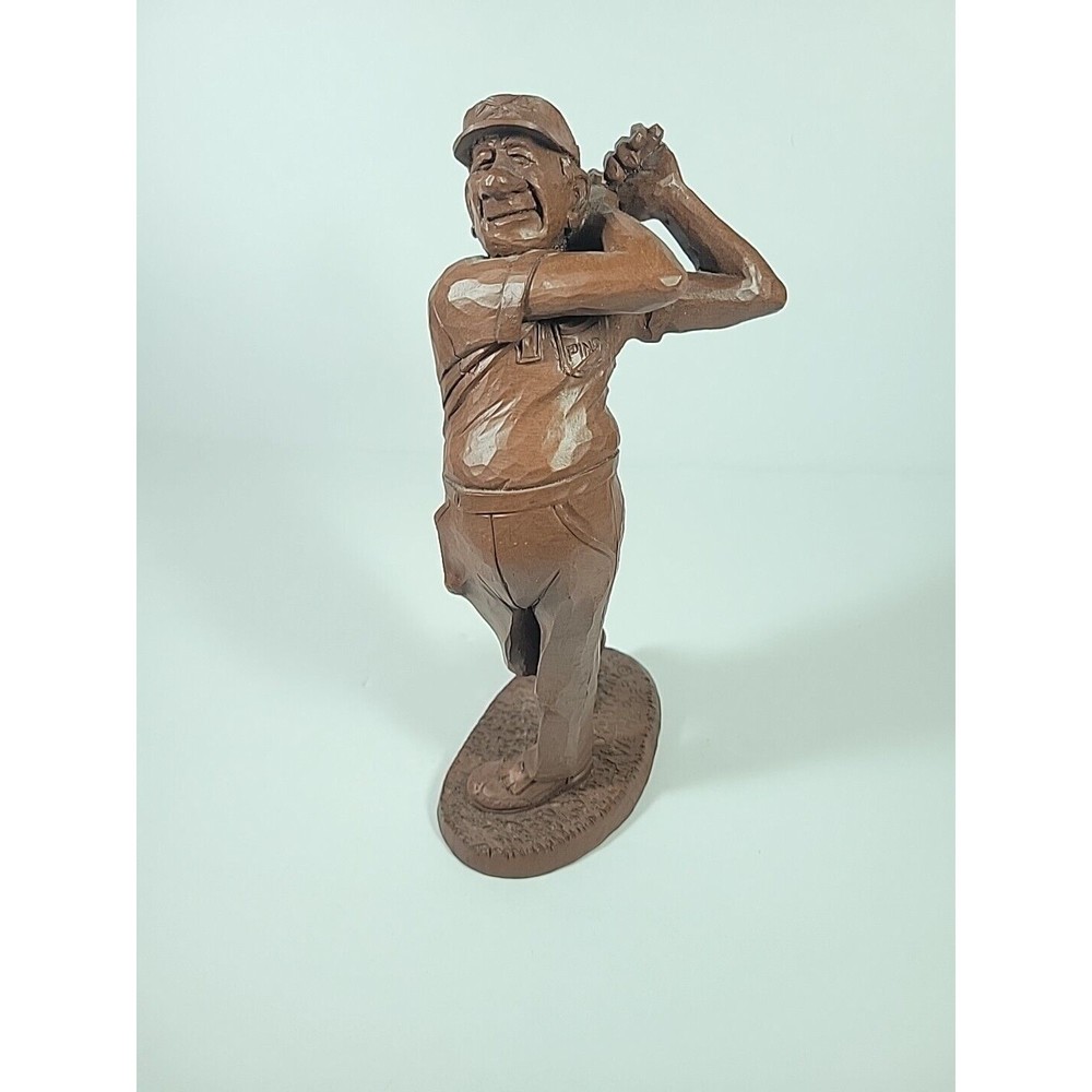 1993 Wetherbee Red Mill Mfg. Hand Carved 11” Golf Figure - Ping